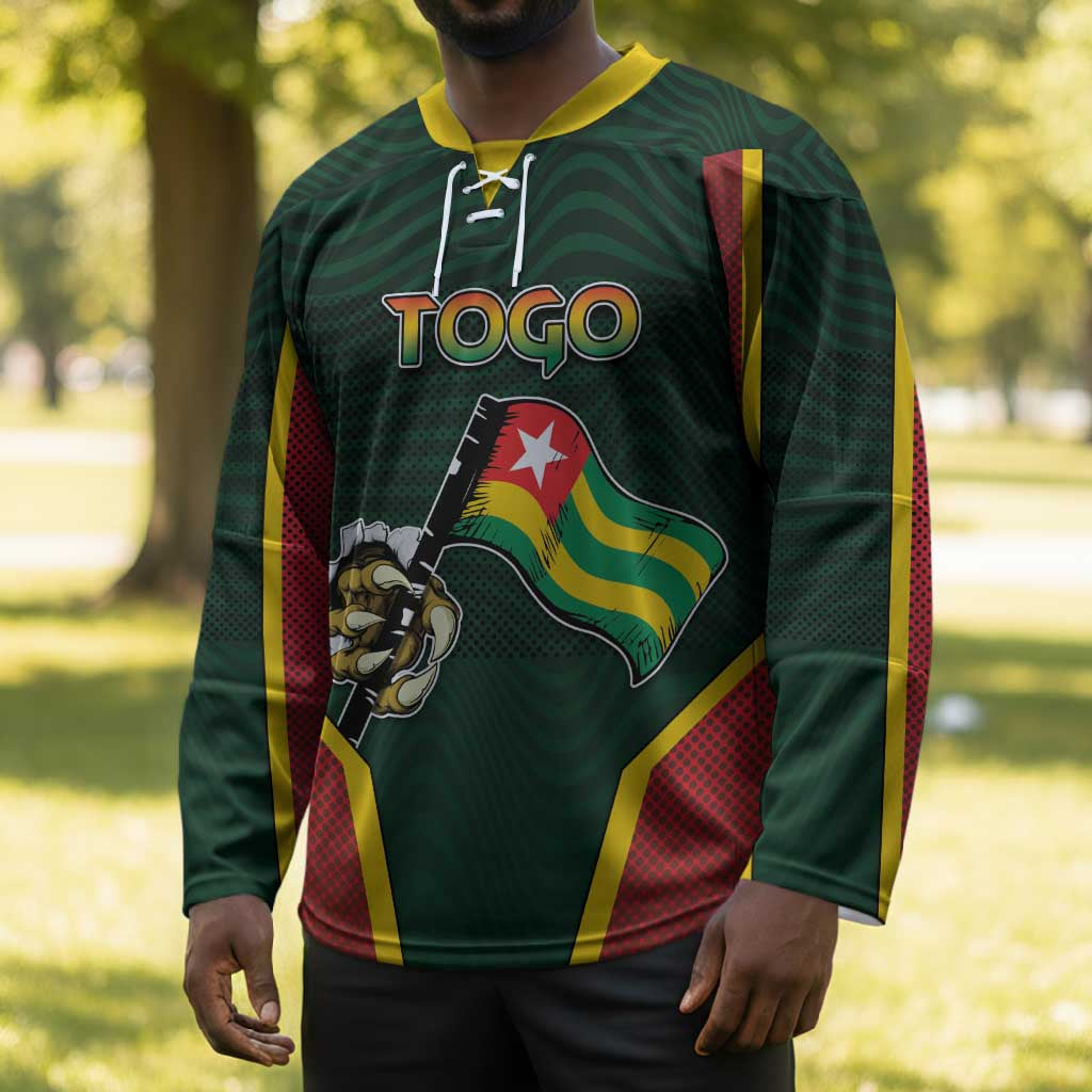Personalized Togo Hockey Jersey Lion Claw Flag Sport Style - Wonder Print Shop