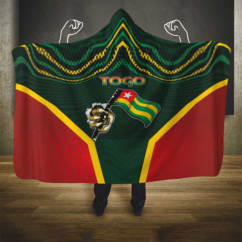 Togo Hooded Blanket Lion Claw Flag Sport Style - Wonder Print Shop