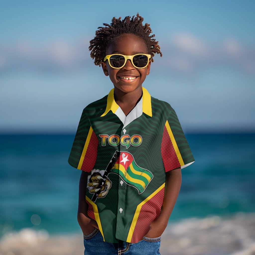 Personalized Togo Kid Hawaiian Shirt Lion Claw Flag Sport Style - Wonder Print Shop