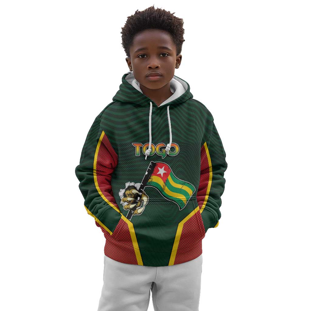 Personalized Togo Kid Hoodie Lion Claw Flag Sport Style - Wonder Print Shop