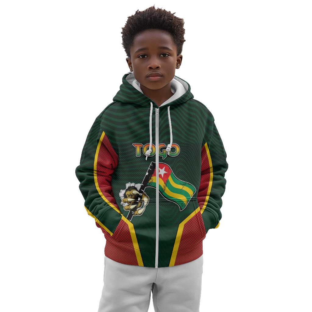Personalized Togo Kid Hoodie Lion Claw Flag Sport Style - Wonder Print Shop