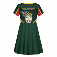 Personalized Togo Kid Short Sleeve Dress Lion Claw Flag Sport Style - Wonder Print Shop