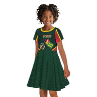 Personalized Togo Kid Short Sleeve Dress Lion Claw Flag Sport Style - Wonder Print Shop