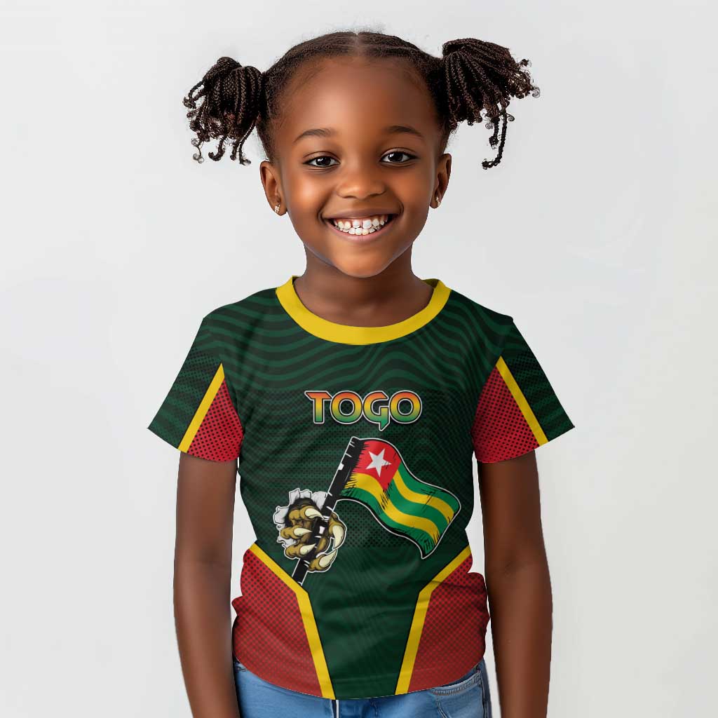 Personalized Togo Kid T shirt Lion Claw Flag Sport Style - Wonder Print Shop