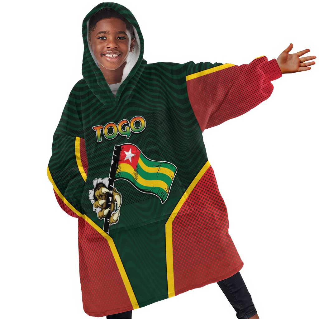 Personalized Togo Kid Wearable Blanket Hoodie Lion Claw Flag Sport Style - Wonder Print Shop