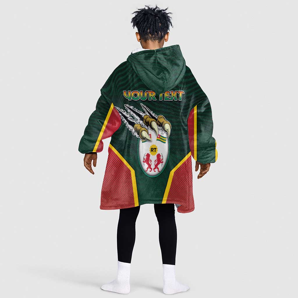 Personalized Togo Kid Wearable Blanket Hoodie Lion Claw Flag Sport Style - Wonder Print Shop