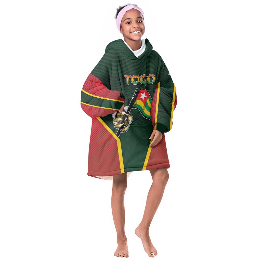 Personalized Togo Kid Wearable Blanket Hoodie Lion Claw Flag Sport Style - Wonder Print Shop