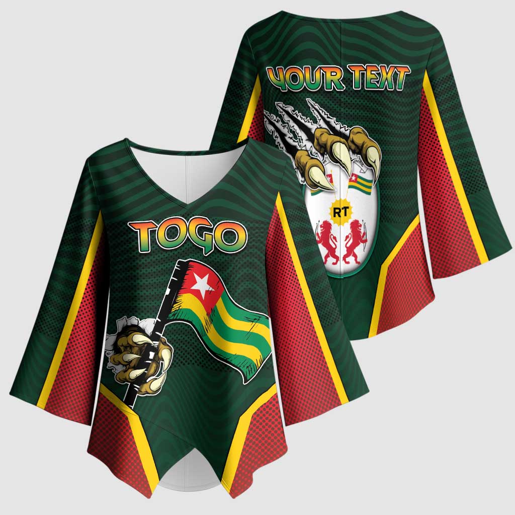 Personalized Togo Kimono Sleeve Blouse Lion Claw Flag Sport Style - Wonder Print Shop