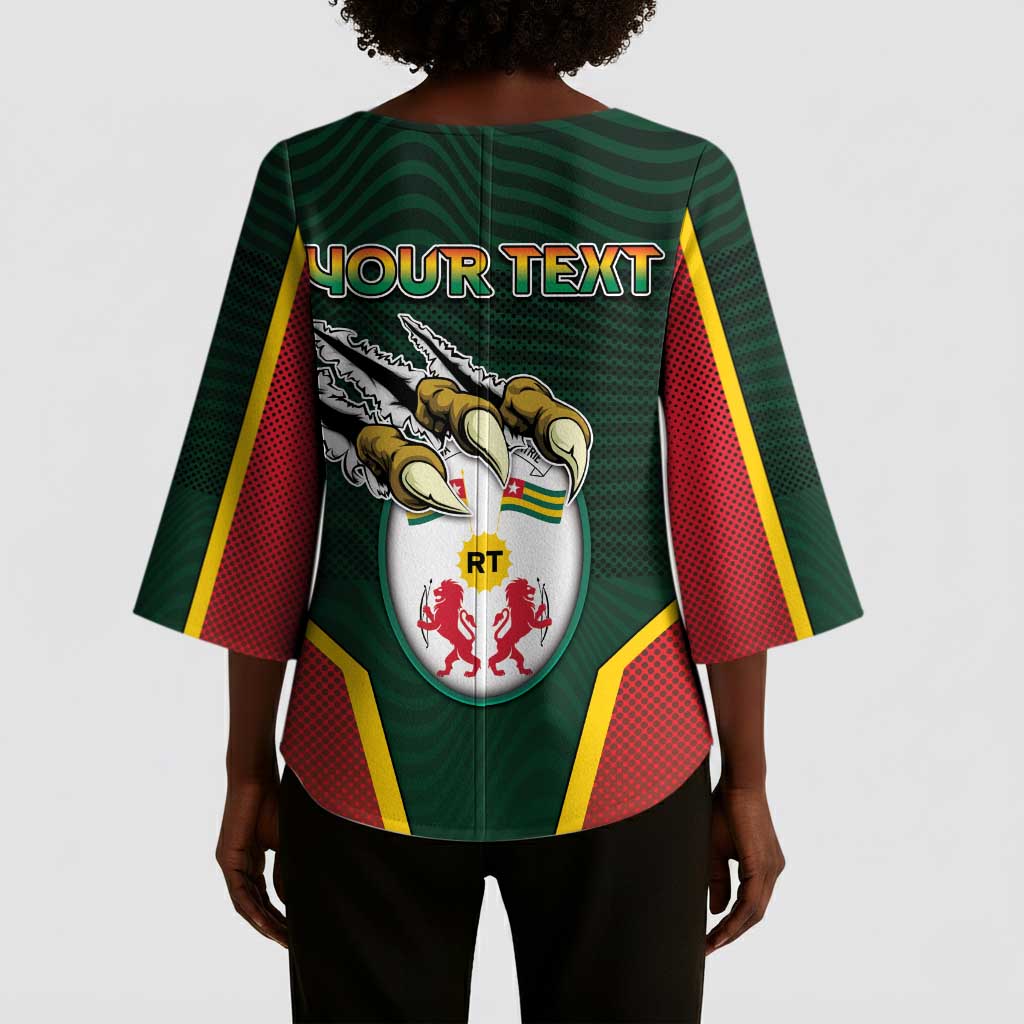 Personalized Togo Kimono Sleeve Blouse Lion Claw Flag Sport Style - Wonder Print Shop