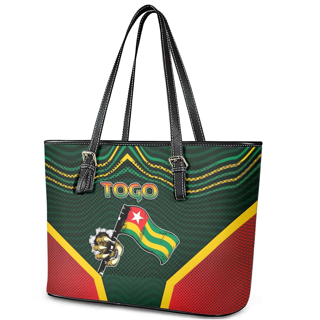 Togo Leather Tote Bag Lion Claw Flag Sport Style - Wonder Print Shop