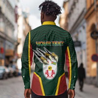 Personalized Togo Long Sleeve Button Shirt Lion Claw Flag Sport Style - Wonder Print Shop