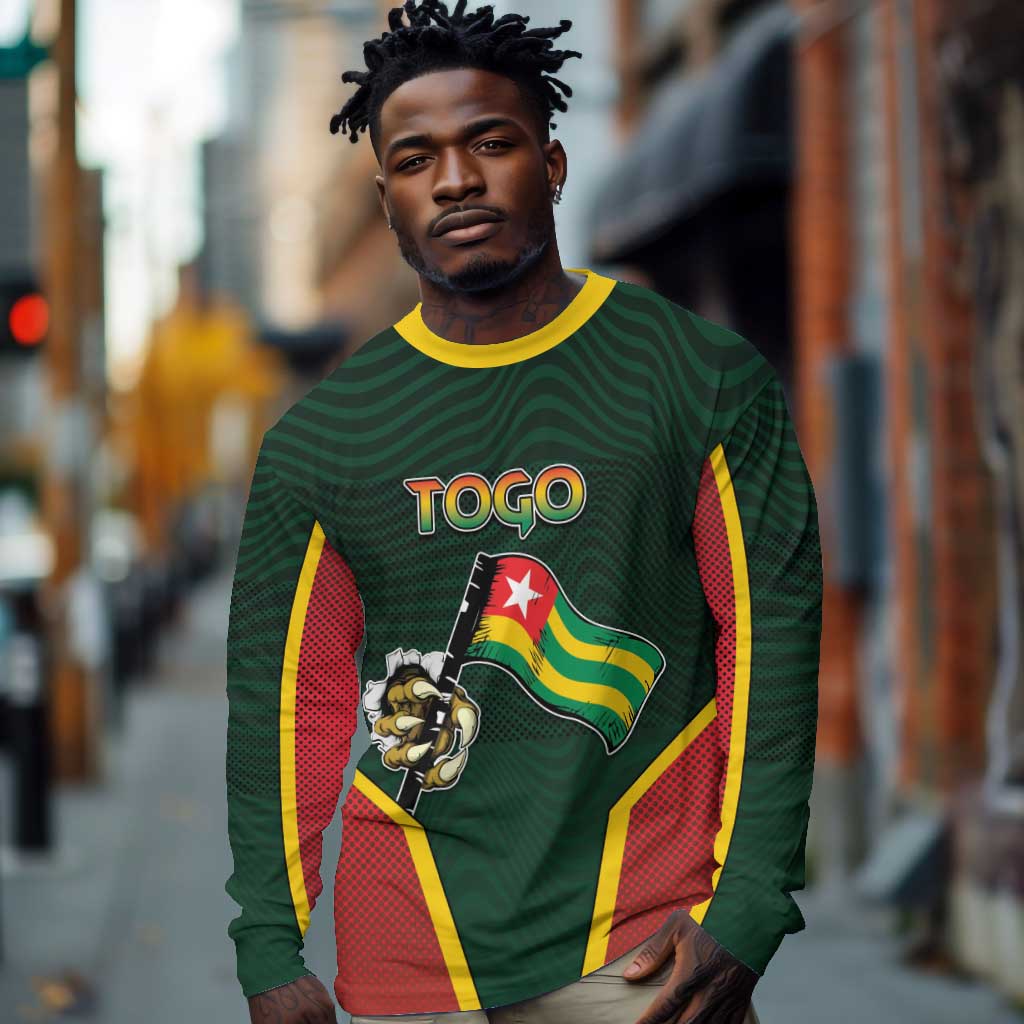 Personalized Togo Long Sleeve Shirt Lion Claw Flag Sport Style - Wonder Print Shop
