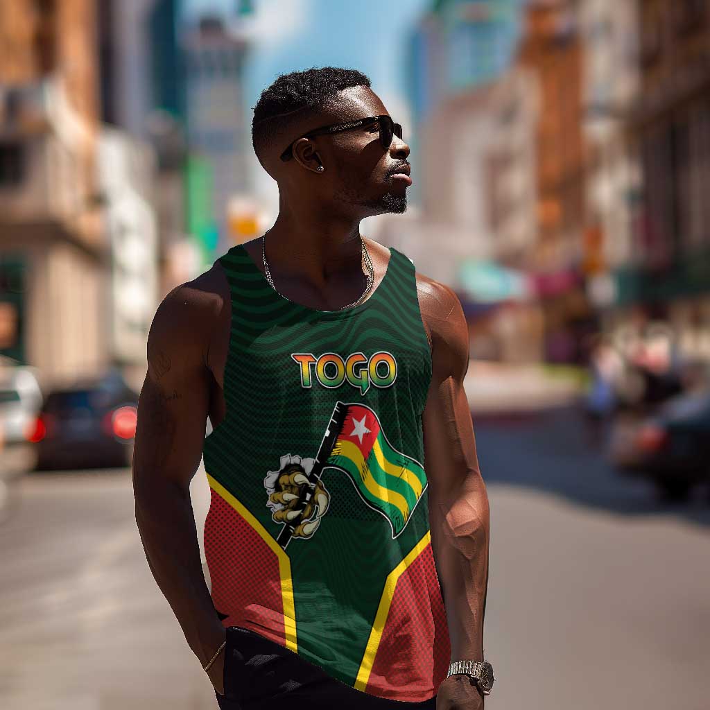 Personalized Togo Men Tank Top Lion Claw Flag Sport Style - Wonder Print Shop