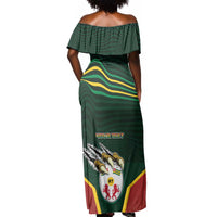 Personalized Togo Off Shoulder Maxi Dress Lion Claw Flag Sport Style - Wonder Print Shop