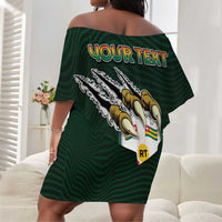 Personalized Togo Off Shoulder Short Dress Lion Claw Flag Sport Style - Wonder Print Shop