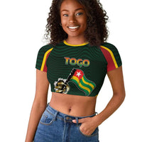 Personalized Togo Raglan Cropped T shirt Lion Claw Flag Sport Style - Wonder Print Shop