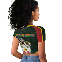 Personalized Togo Raglan Cropped T shirt Lion Claw Flag Sport Style - Wonder Print Shop