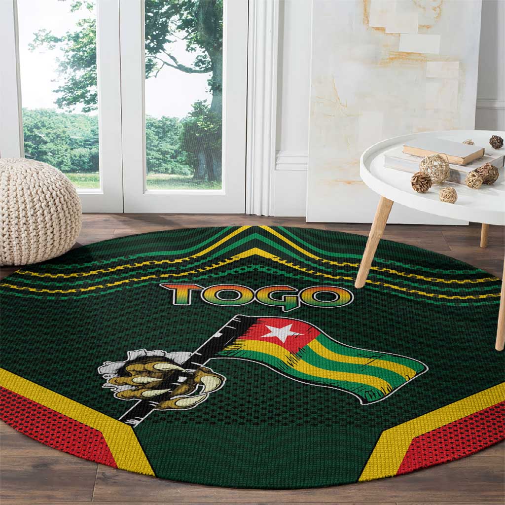 Togo Round Carpet Lion Claw Flag Sport Style - Wonder Print Shop