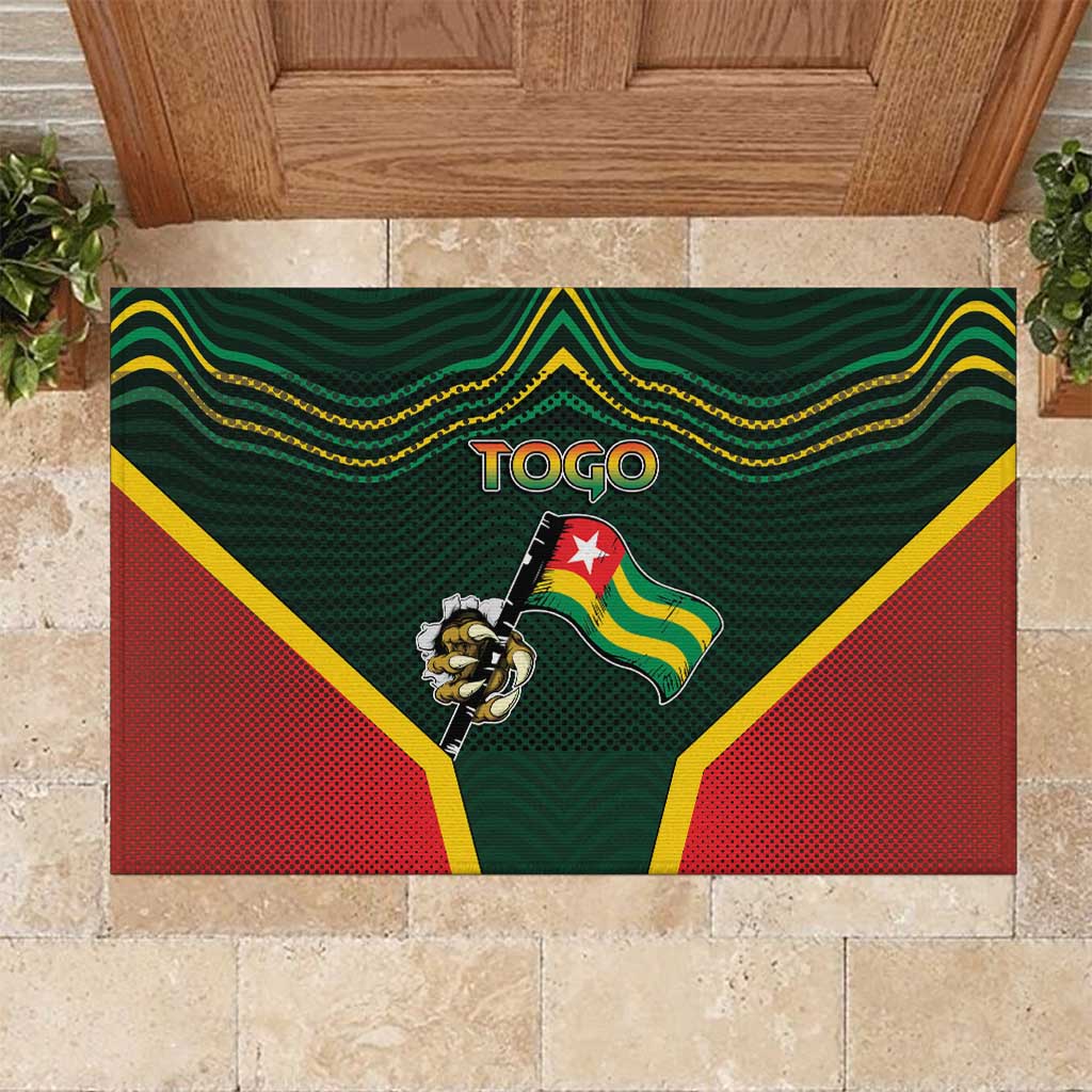 Togo Rubber Doormat Lion Claw Flag Sport Style - Wonder Print Shop