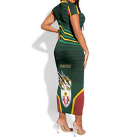 Personalized Togo Short Sleeve Bodycon Dress Lion Claw Flag Sport Style - Wonder Print Shop