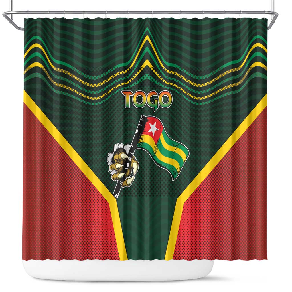 Togo Shower Curtain Lion Claw Flag Sport Style - Wonder Print Shop