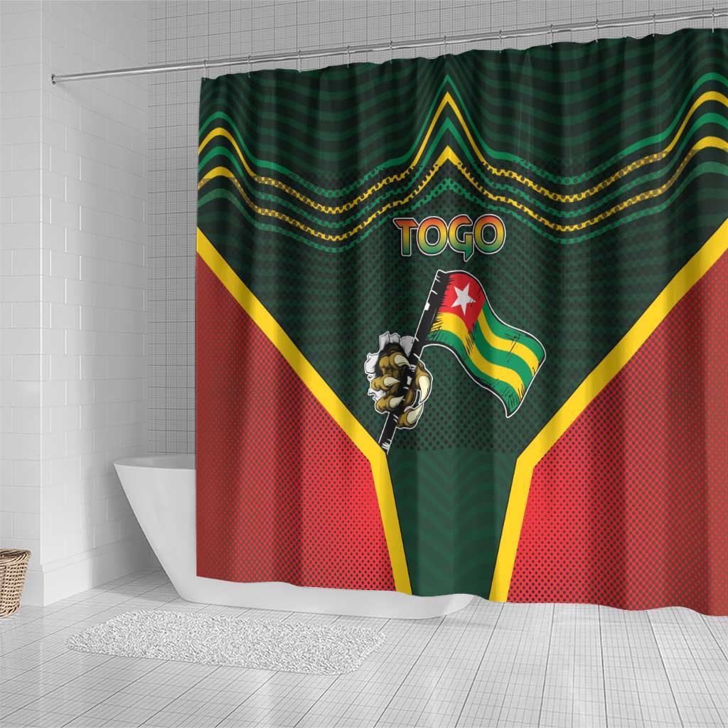 Togo Shower Curtain Lion Claw Flag Sport Style - Wonder Print Shop