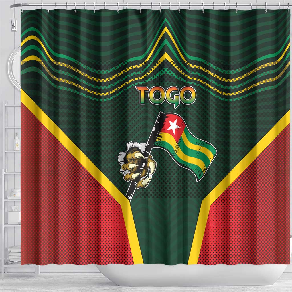 Togo Shower Curtain Lion Claw Flag Sport Style - Wonder Print Shop