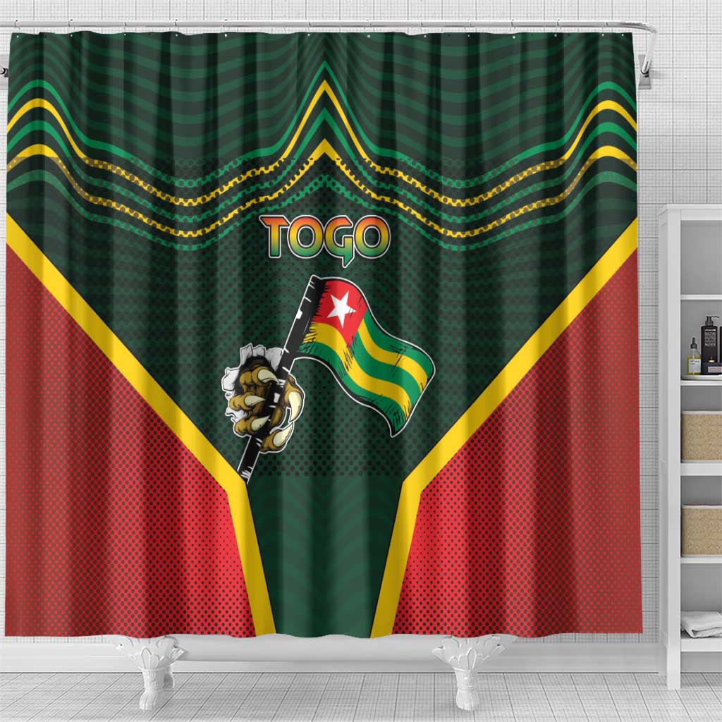 Togo Shower Curtain Lion Claw Flag Sport Style - Wonder Print Shop