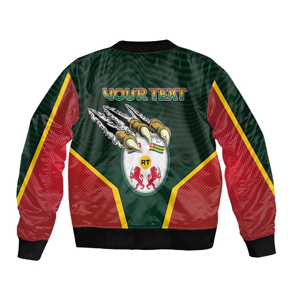 Personalized Togo Sleeve Zip Bomber Jacket Lion Claw Flag Sport Style - Wonder Print Shop
