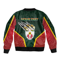 Personalized Togo Sleeve Zip Bomber Jacket Lion Claw Flag Sport Style - Wonder Print Shop