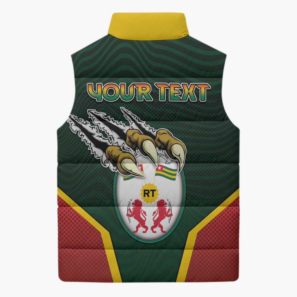 Personalized Togo Sleeveless Puffer Jacket Lion Claw Flag Sport Style - Wonder Print Shop