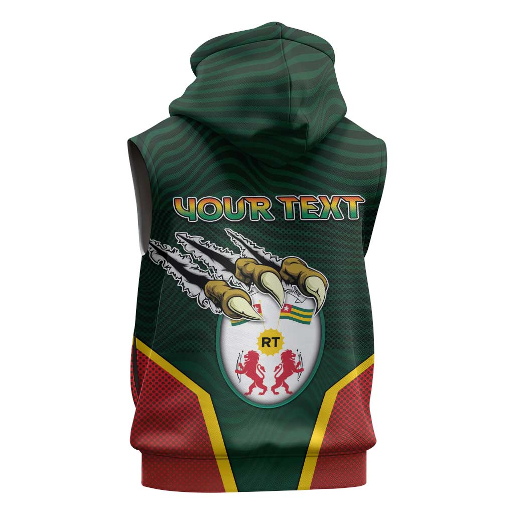 Personalized Togo Sleeveless Zip Hoodie Lion Claw Flag Sport Style - Wonder Print Shop