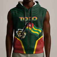 Personalized Togo Sleeveless Zip Hoodie Lion Claw Flag Sport Style - Wonder Print Shop