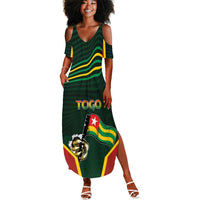 Personalized Togo Summer Maxi Dress Lion Claw Flag Sport Style - Wonder Print Shop