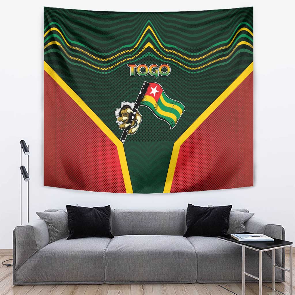 Togo Tapestry Lion Claw Flag Sport Style - Wonder Print Shop
