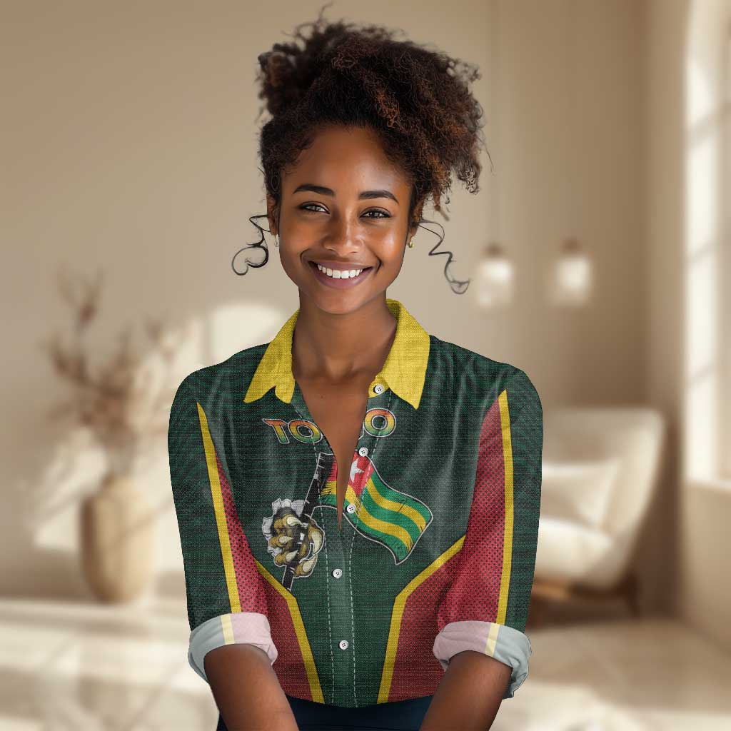 Personalized Togo Women Casual Shirt Lion Claw Flag Sport Style - Wonder Print Shop