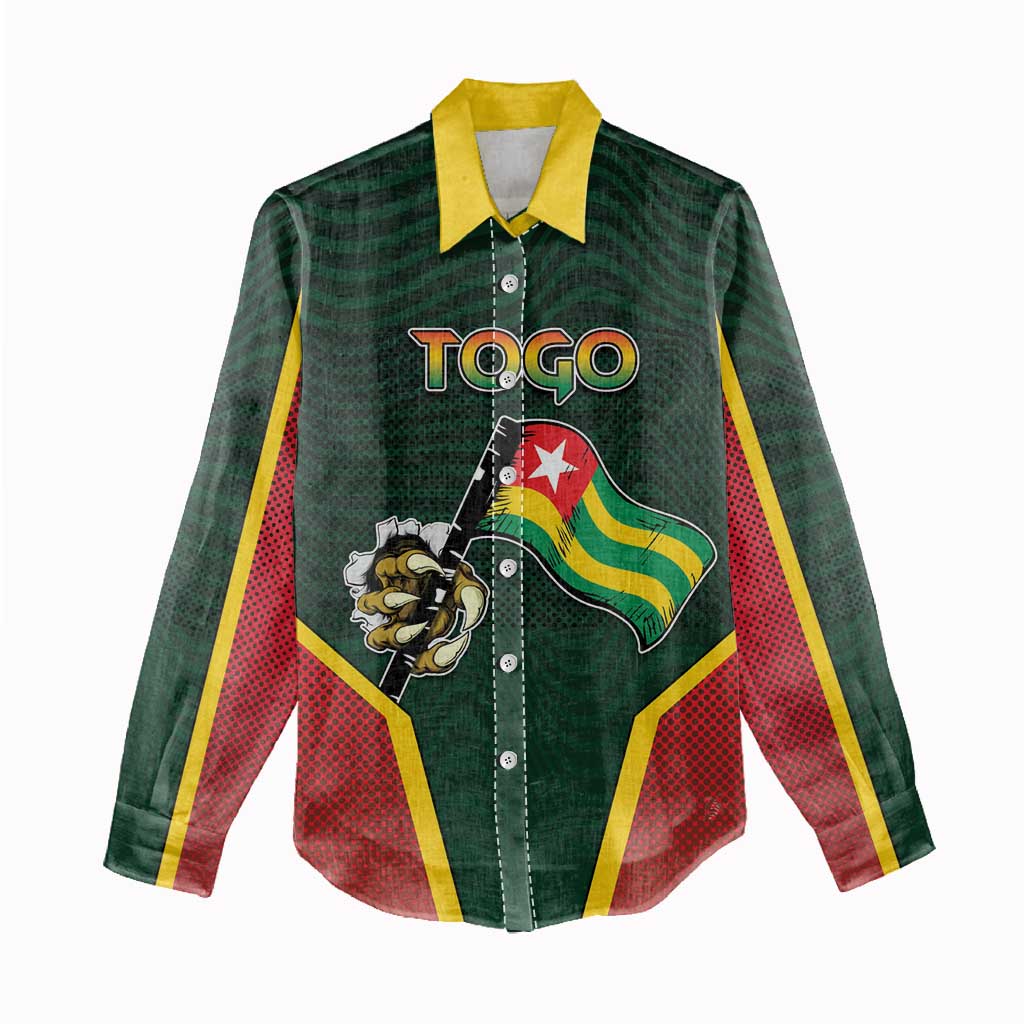 Personalized Togo Women Casual Shirt Lion Claw Flag Sport Style - Wonder Print Shop