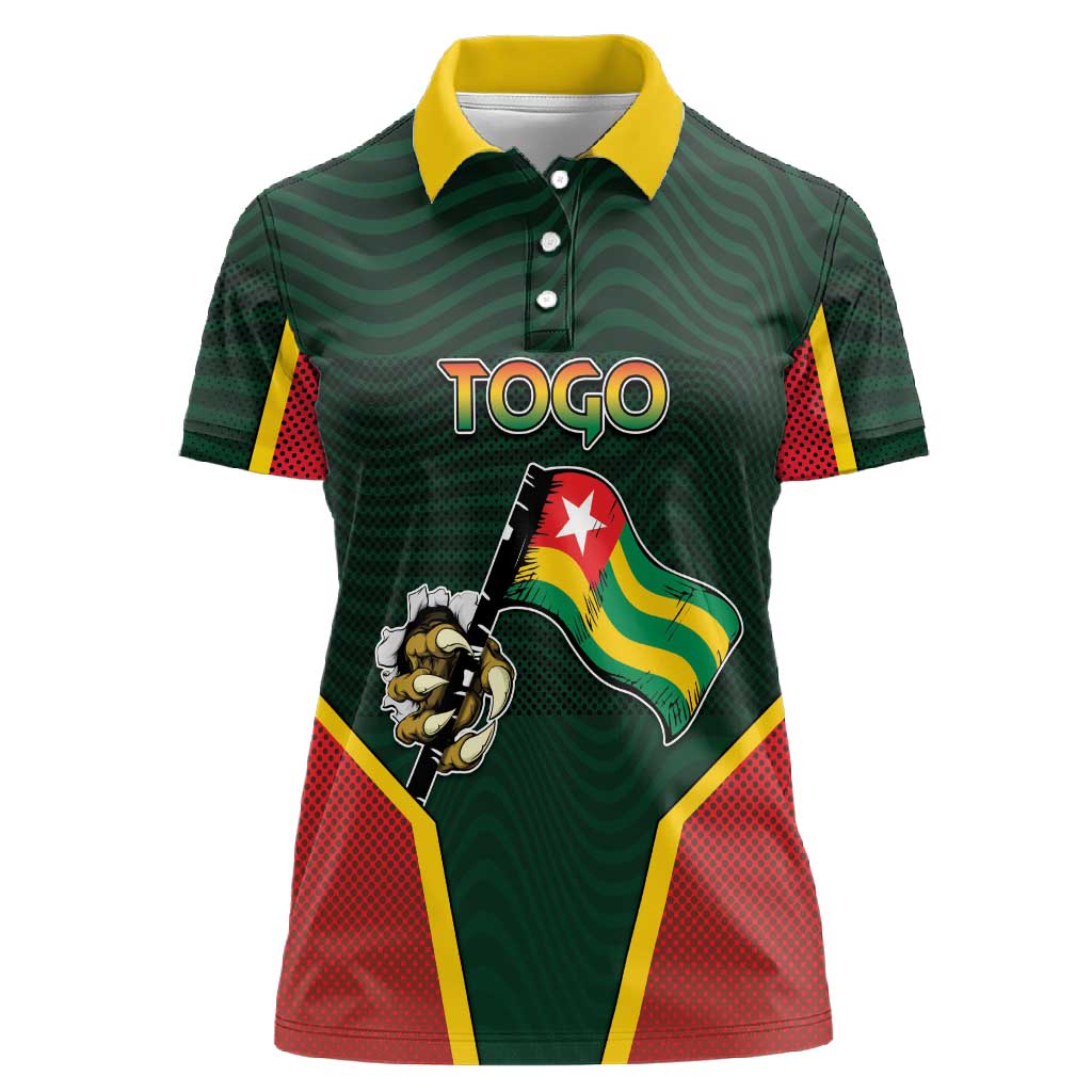 Personalized Togo Women Polo Shirt Lion Claw Flag Sport Style - Wonder Print Shop
