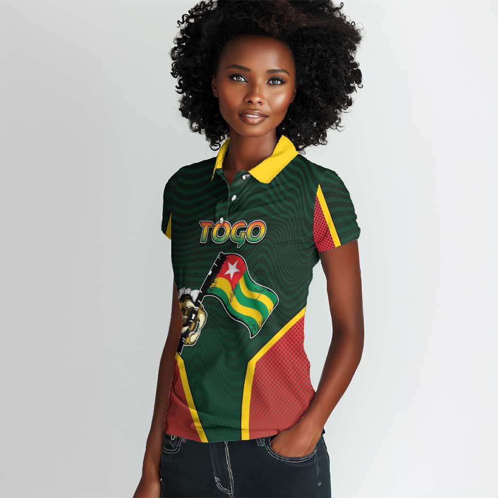 Personalized Togo Women Polo Shirt Lion Claw Flag Sport Style - Wonder Print Shop