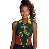 Personalized Togo Women Sleeveless Polo Shirt Lion Claw Flag Sport Style - Wonder Print Shop