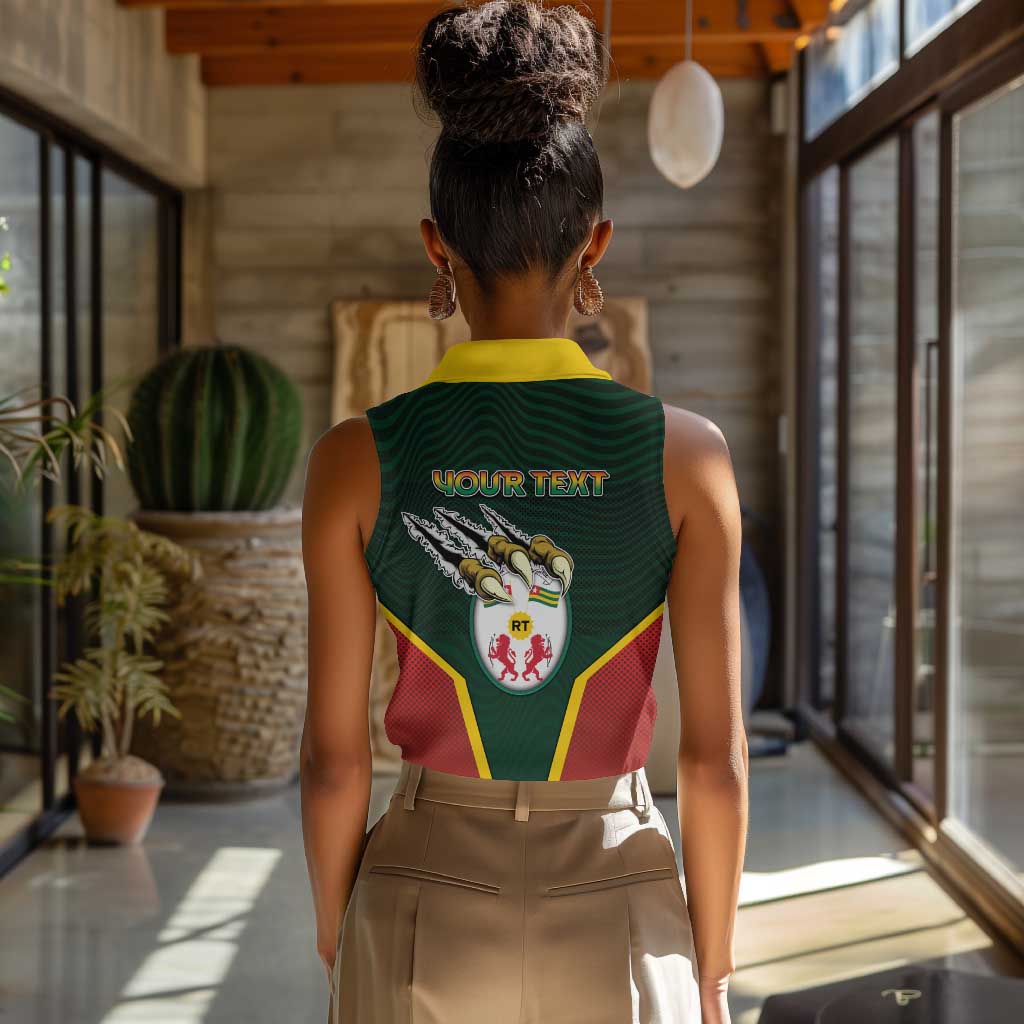 Personalized Togo Women Sleeveless Polo Shirt Lion Claw Flag Sport Style - Wonder Print Shop