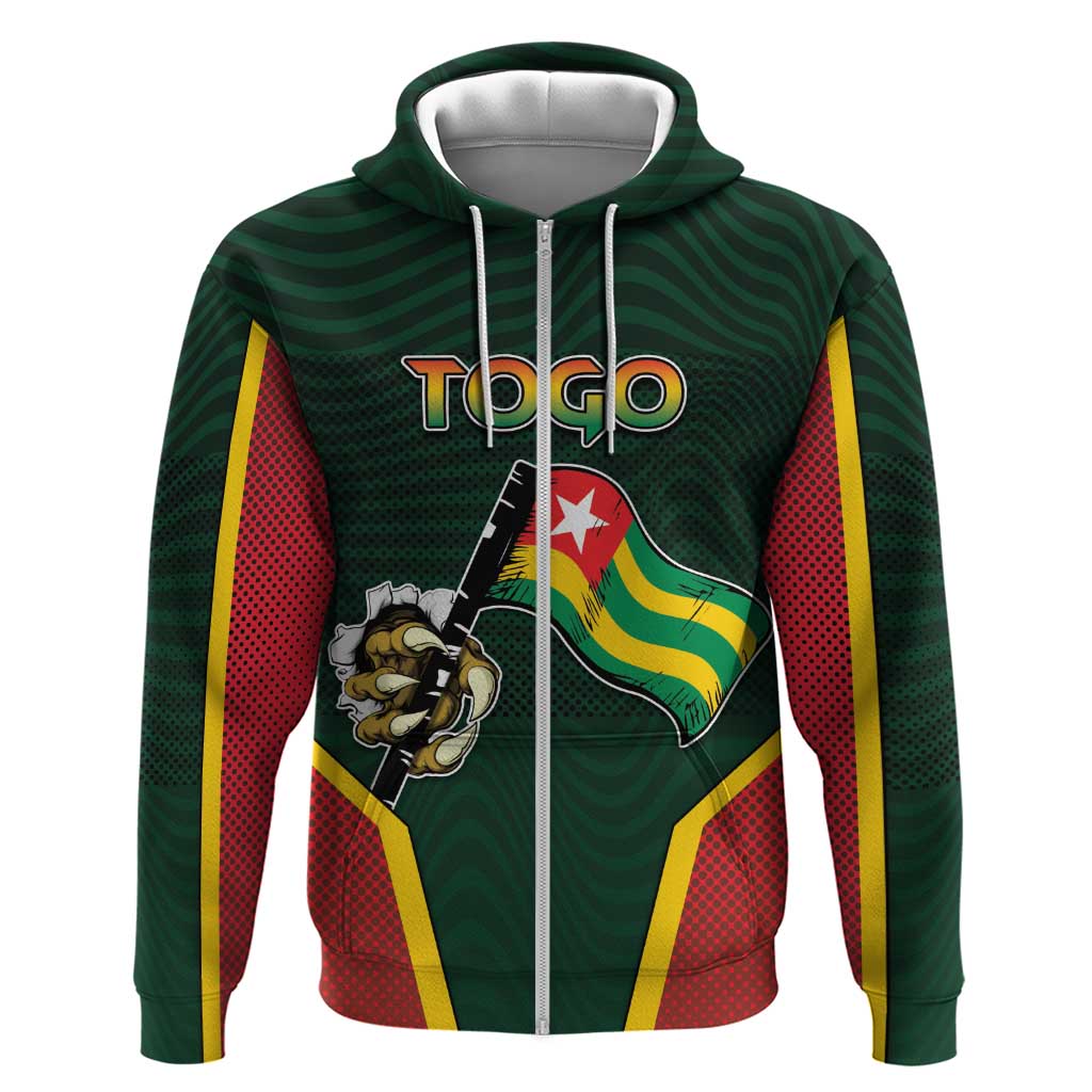 Personalized Togo Zip Hoodie Lion Claw Flag Sport Style - Wonder Print Shop