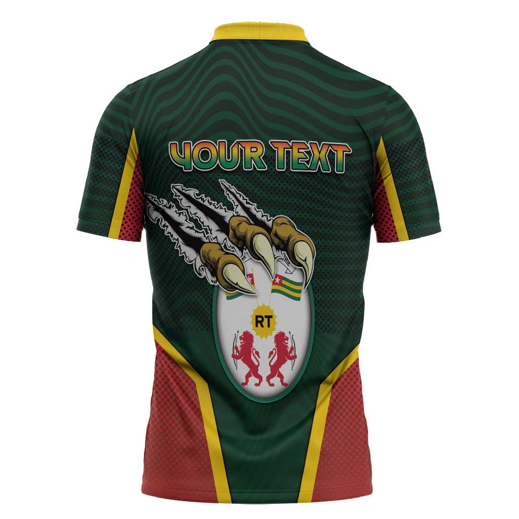 Personalized Togo Zipper Polo Shirt Lion Claw Flag Sport Style - Wonder Print Shop
