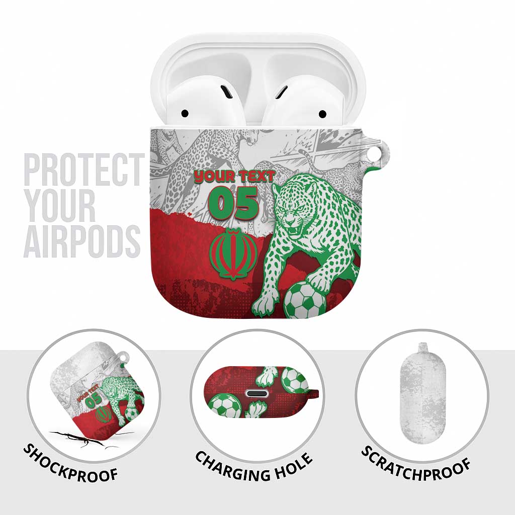 Custom Iran Football AirPods Case Leopard Comic Manga Art Style