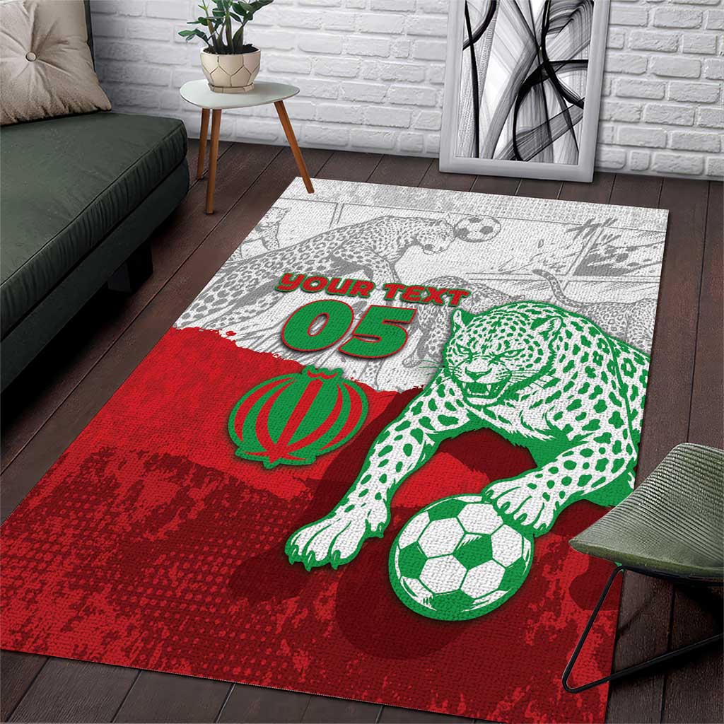 Custom Iran Football Area Rug Leopard Comic Manga Art Style