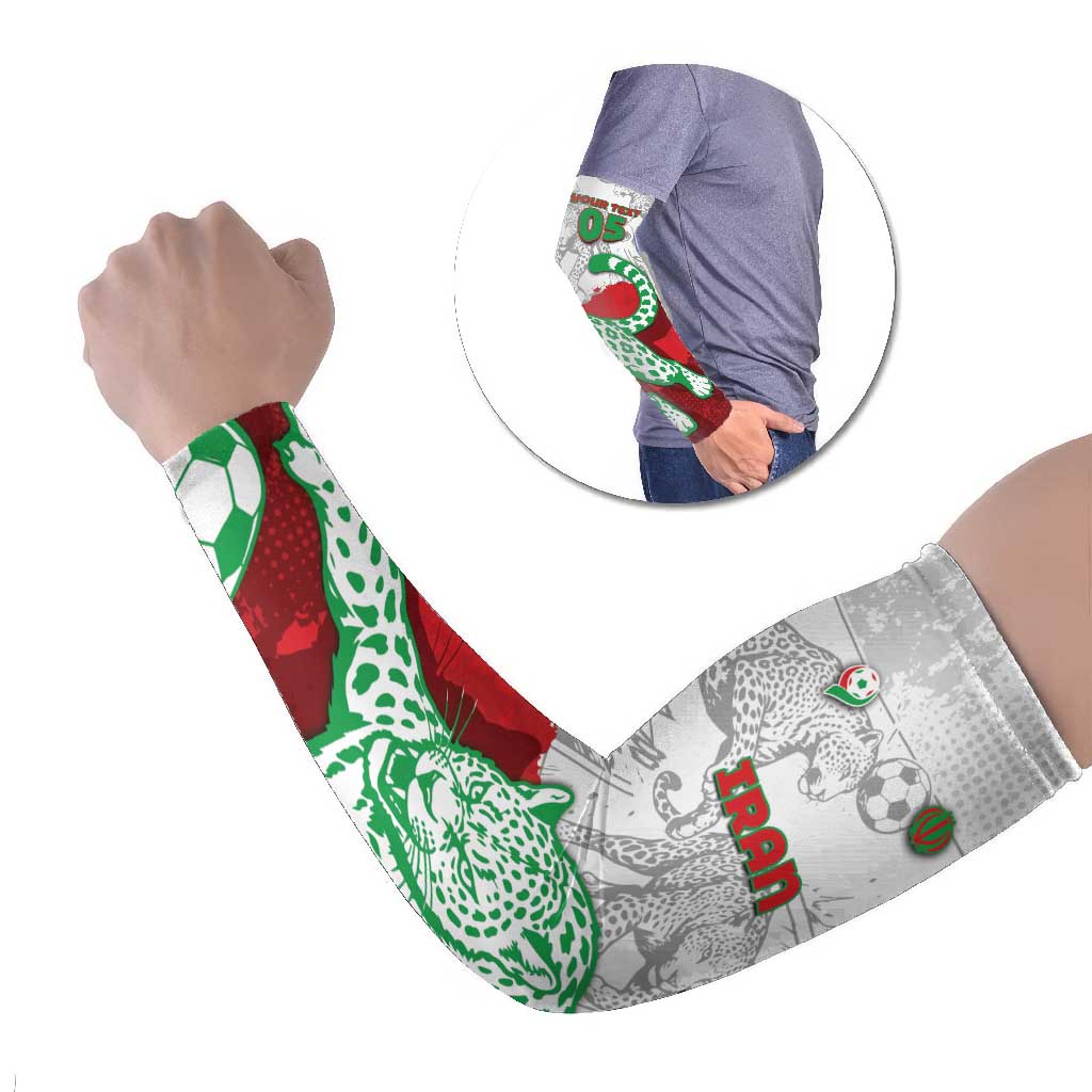 Custom Iran Football Arm Sleeves Leopard Comic Manga Art Style