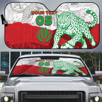 Custom Iran Football Auto Sun Shade Leopard Comic Manga Art Style
