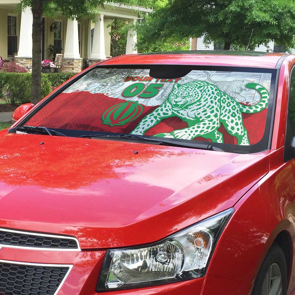 Custom Iran Football Auto Sun Shade Leopard Comic Manga Art Style