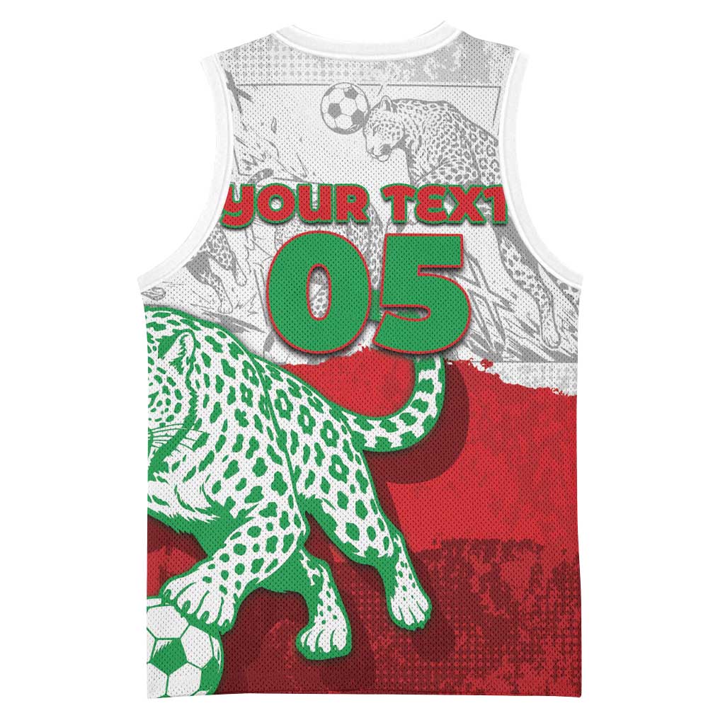 Custom Iran Football Basketball Jersey Leopard Comic Manga Art Style