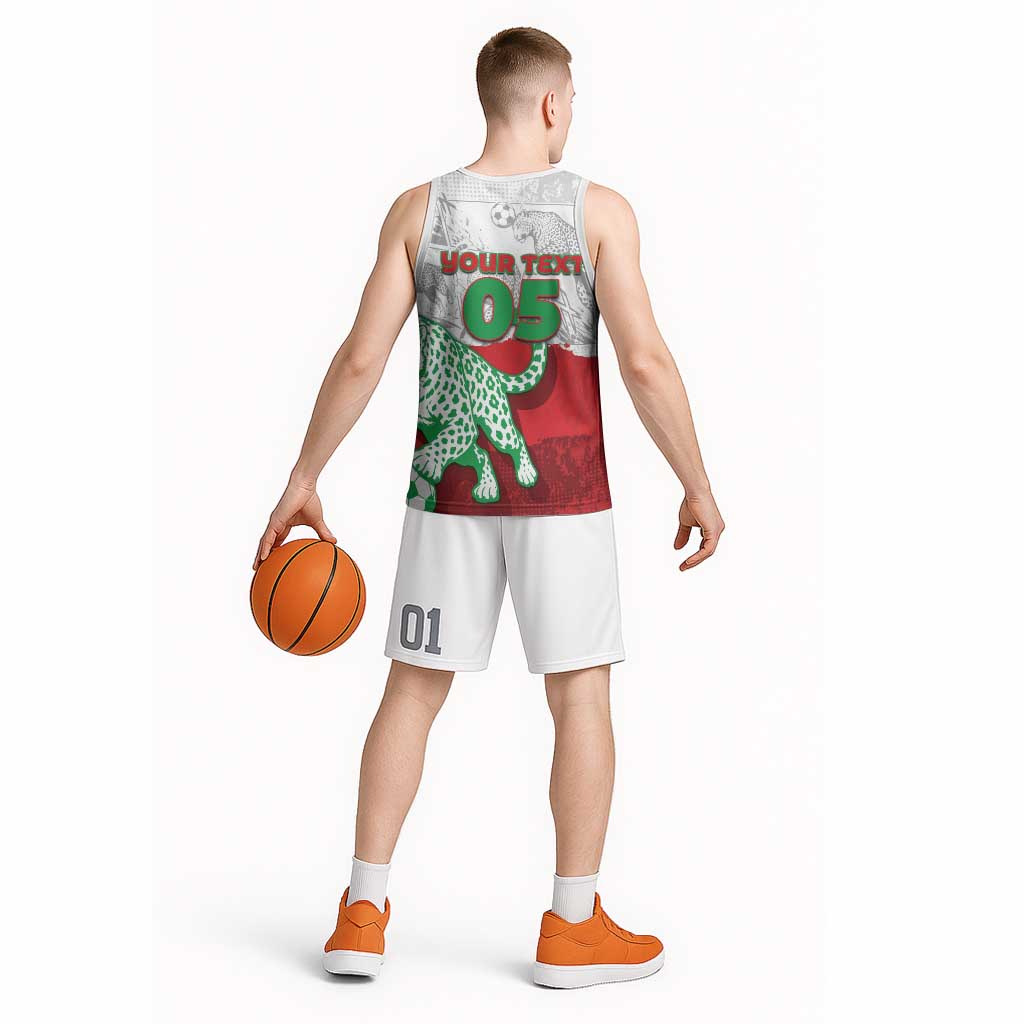 Custom Iran Football Basketball Jersey Leopard Comic Manga Art Style